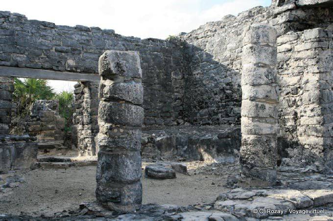 Columns inside the House of the Cenote, Tulum - Mexico