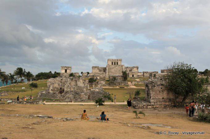 Meditation in the middle of the archaeological site, Tulum - Mexico