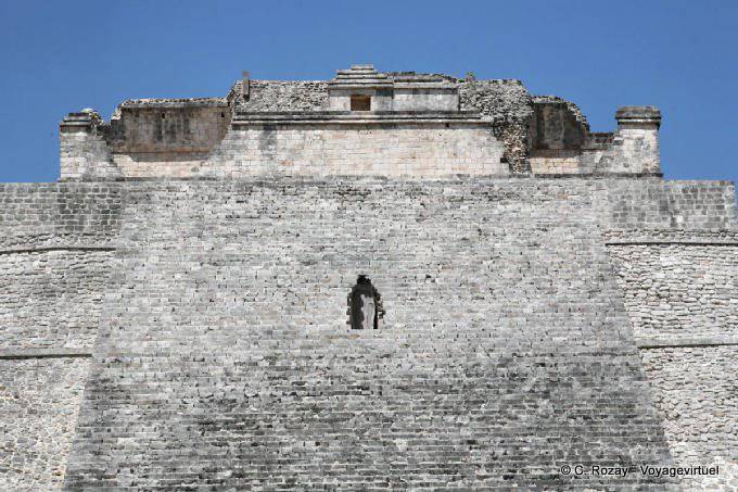 The V temple at the top, Pyramid of the Magician, Uxmal - Mexico