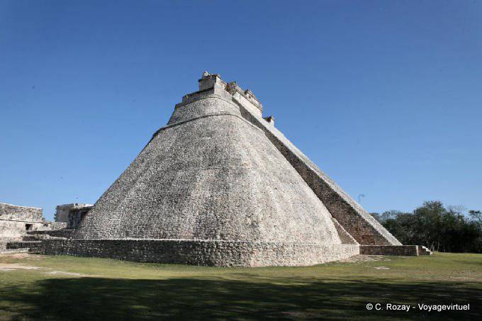 Series of superimposed pyramids, the first dating back to the sixth century, Pyramid of the Magician, Uxmal - Mexico