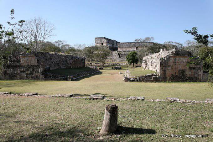 View on the game field Pelota, Uxmal - Mexico