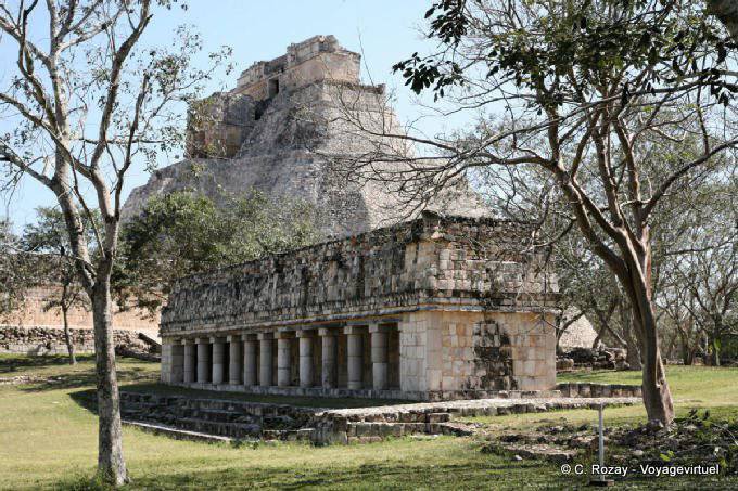 Portico of the building of the Iguana, Uxmal - Mexico