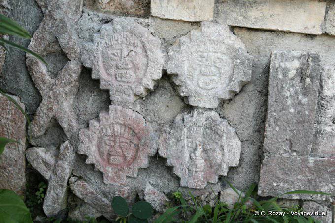 Detail of the lower decoration, Great Pyramid, Uxmal - Mexico