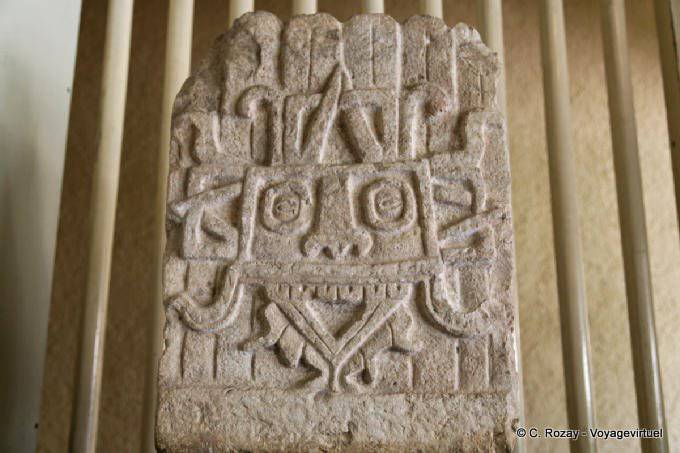 Fragment of a stele, Museum, Uxmal - Mexico