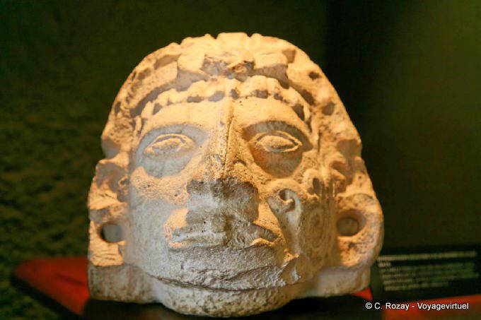Face carved Museum, Uxmal - Mexico