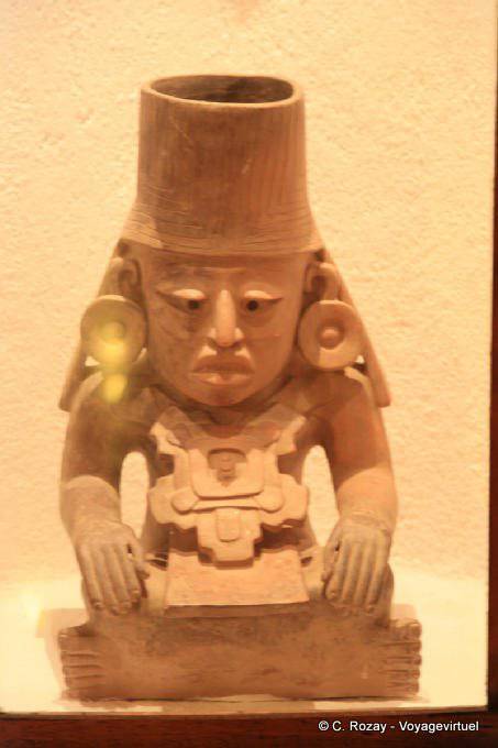 Urn bearing the effigy of Chac, Uxmal Museum - Mexico