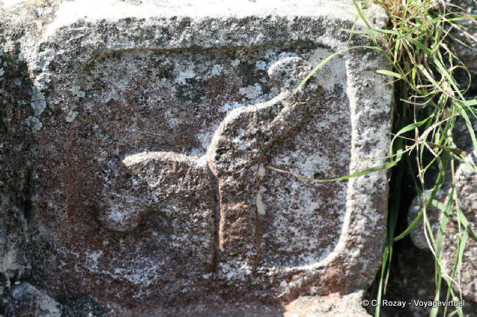 Elephant Sculpture, Governor's Palace, Uxmal - Mexico