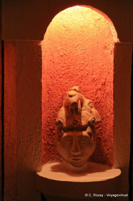 Reproduction in an alcove, Archeologicas Villas Hotel, Uxmal - Mexico
