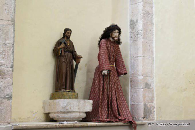 Statues in the Cathedral of San Gervasio, Valladolid - Mexico