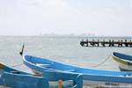 Pontoon boats, Puerto Juárez, Mexico.