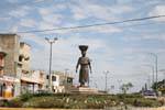 Statue welcoming Ocosingo, Palenque road, Chiapas, Mexico.