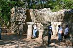Waiting in the shade of the ruins, Chichen Itza, Mexico.
