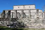 On the side of the temple of the Warriors, Chichen Itza, Mexico.