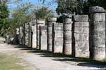 A mix of round and rectangular columns, Place of a Thousand Columns, Chichen Itza, Mexico.