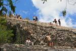 Tourists on the slope, Nohoch Mul, Coba, Mexico.