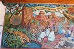 Mural in honor of the Mayan people, Casa de La Cultura, Comitan, Mexico.