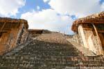 Climbing the steps of the Acropolis, Ek Balam, Mexico.