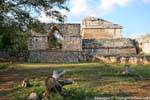 The Mayan arch before a binoculars pyramids Ek Balam, Mexico.
