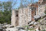 Baroque decoration of a facade, Kodz Poop, Kabah, Mexico.