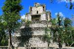 The restored ruins of Chunyaxché, El Castillo, Muyil, Mexico.