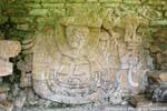 Stucco relief representing the storm god of Teotihuacan, Northern Group, Palenque, Mexico.