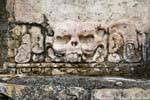 Sculpture of the skull, Palenque, Mexico.