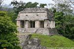 Portico with three entrances to the Temple of the Count, Palenque, Mexico.