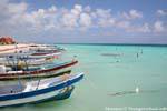 Boat alignment, Puerto Morelos, Mexico.
