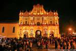 Crowd the night before the cathedral, San Cristobal de Las Casas, Mexico.