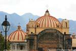 The domes of the Church of La Caridad, San Cristobal de Las Casas, Mexico.