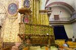 Golden pulpit of the church of Santo Domingo, San Cristobal de Las Casas, Mexico.