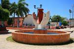 Fontaine's main park, Ticul, Mexico.