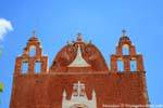 Decoration of the tower, Parroquia de San Antonio de Padua, Ticul, Mexico.