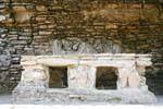 Stuccoed glyphs of the altar, Palace of Greek and war, Tonina, Mexico.
