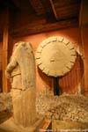 Disc and rear view statue, museum Tonina, Mexico.