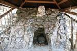The altar of the Monster of the Earth, devouring a solar sphere stone Tonina, Mexico.