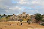 Meditation in the middle of the archaeological site, Tulum, Mexico.