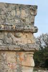 Stone profile in a corner, Templo de las Pinturas, Tulum, Mexico.