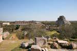 Panorama at the archaeological site of Uxmal, Mexico.