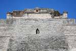 The V temple at the top, Pyramid of the Magician, Uxmal, Mexico.