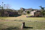 View on the game field Pelota, Uxmal, Mexico.