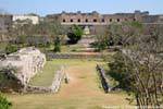Juego de Pelota view and las Monjas Cuadrangula from the Casa de las Tortugas, Uxmal, Mexico.