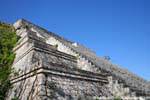 Vertical drop steps of the grand staircase, Great Pyramid, Uxmal, Mexico.