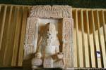 Sculpture in the lotus position, Museum, Uxmal, Mexico.