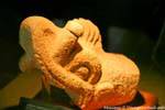 Snake head, Uxmal museum, Mexico.