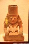 Urn bearing the effigy of Chac, Uxmal Museum, Mexico.