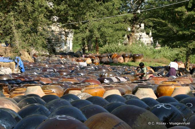 Exhibition of jars and pottery, Nyaungoo, Bagan - Myanmar (Burma)
