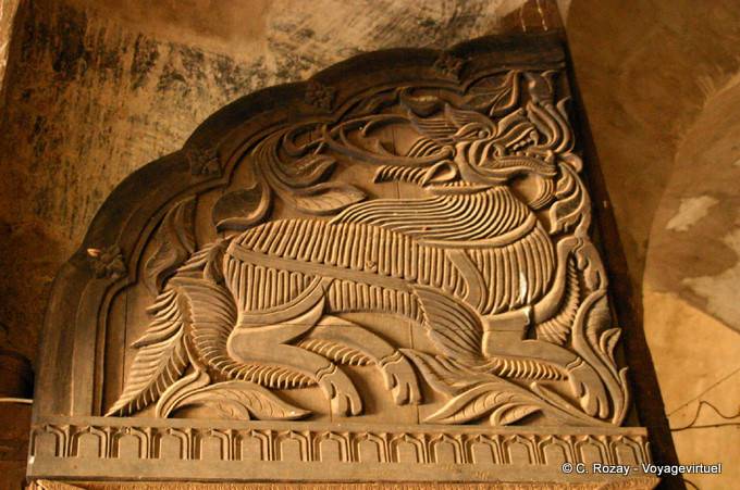 Bas-relief sculpture in a temple, Bagan - Myanmar (Burma)
