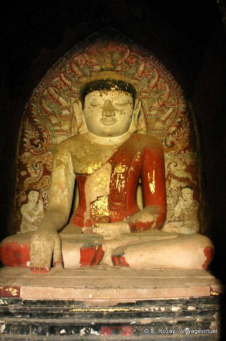 Ancient Buddha (bhumisparsa mudra) Maha Bodhi Temple, Bagan - Myanmar (Burma)