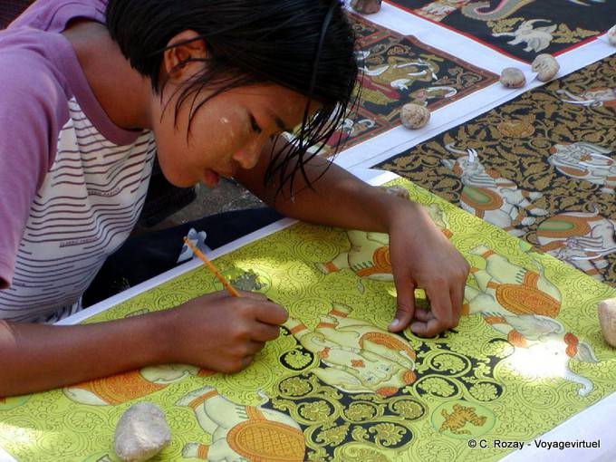 Young Burmese artist, Bagan - Myanmar (Burma)